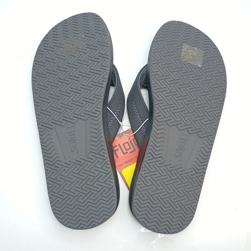 Flojos Flip Flop Men Size 8 Black Synthetic Thong Sandals